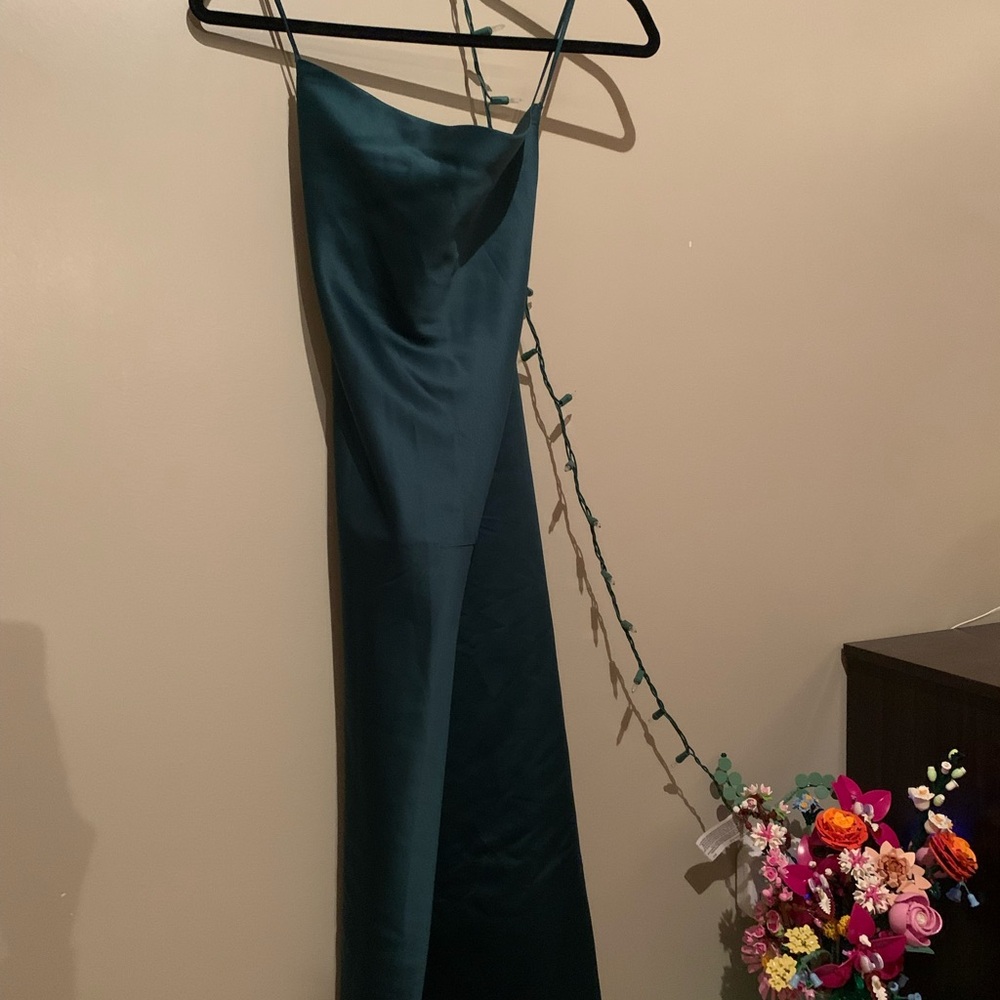 Mexx Satin Dress in Rich Green